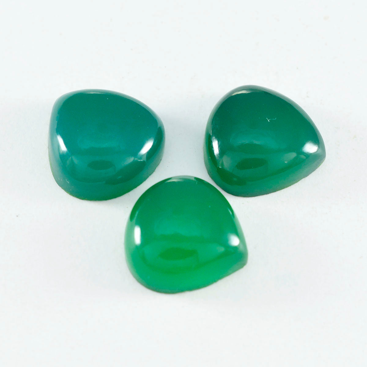 Riyogems 1pc cabochon onyx vert 15x15mm forme de coeur beauté qualité pierre précieuse en vrac