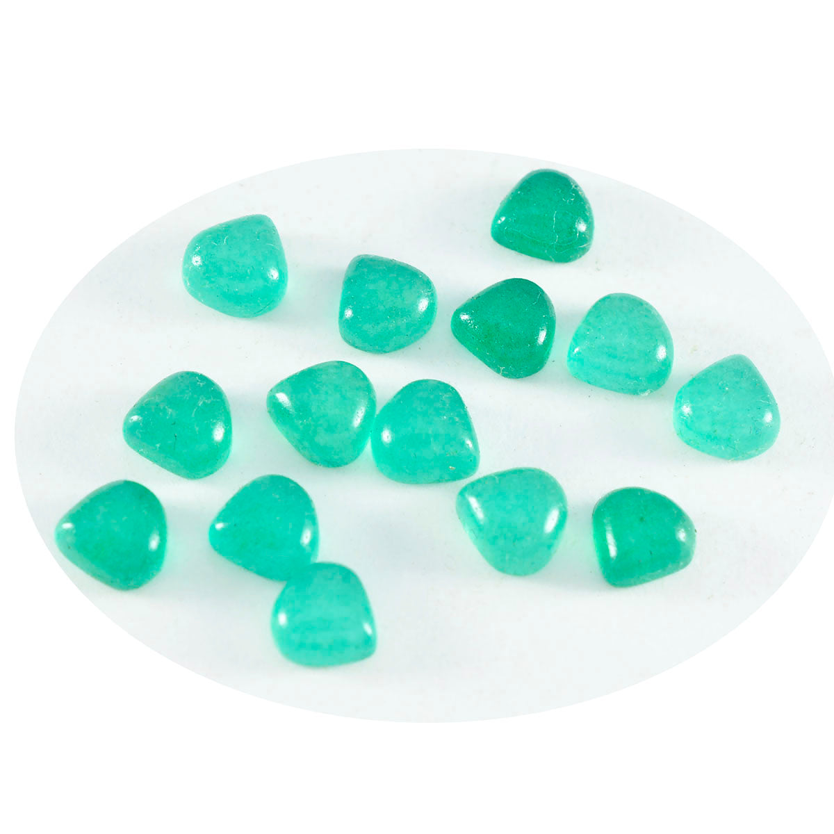 Riyogems 1 pieza cabujón de ónix verde 5x5mm forma de corazón gemas sueltas de calidad asombrosa