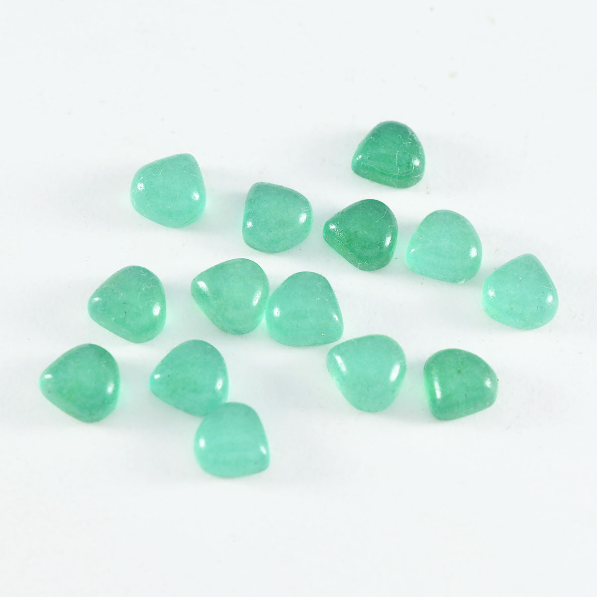 Riyogems 1pc cabochon onyx vert 4x4 mm en forme de coeur jolie pierre précieuse en vrac de qualité