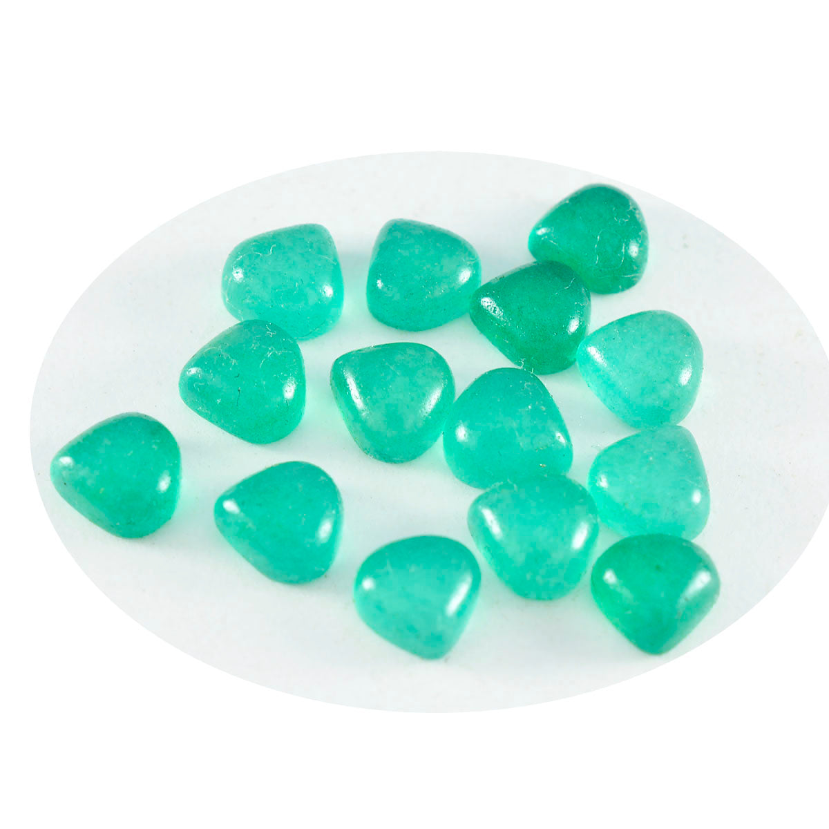 Riyogems 1PC Green Onyx Cabochon 5x5 mm Heart Shape astonishing Quality Loose Gems