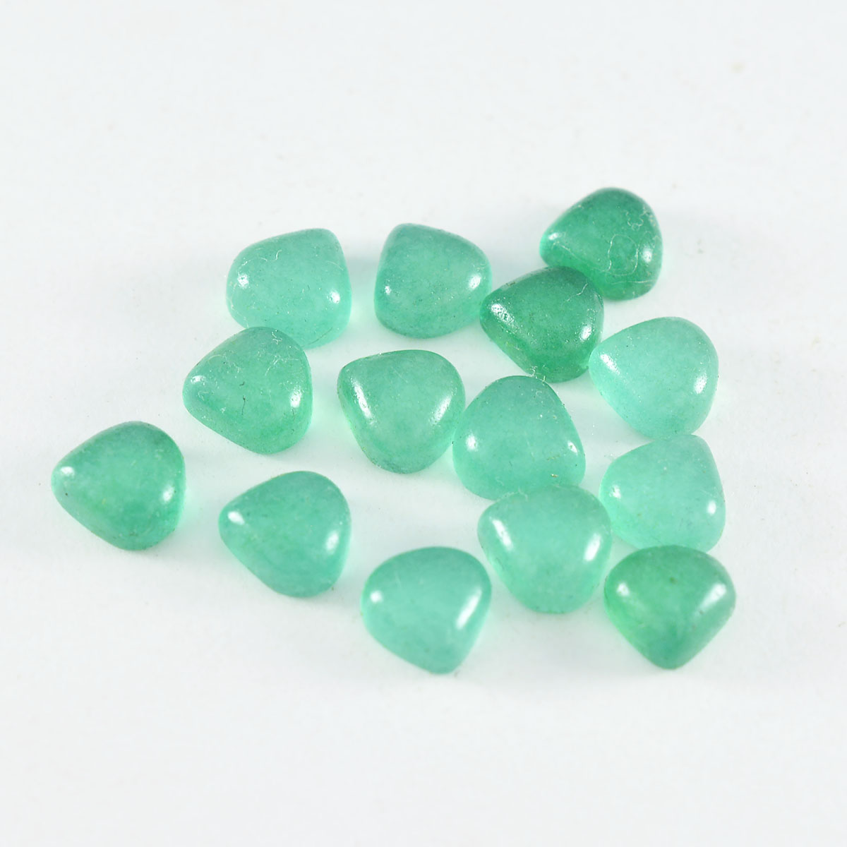 Riyogems 1PC Green Onyx Cabochon 5x5 mm Heart Shape astonishing Quality Loose Gems