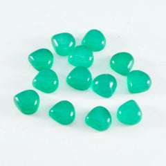 Riyogems 1PC Green Onyx Cabochon 6x6 mm Heart Shape lovely Quality Loose Stone