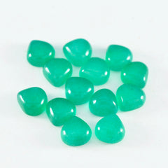 Riyogems 1pc cabochon onyx vert 7x7mm forme de coeur belle qualité pierre précieuse en vrac