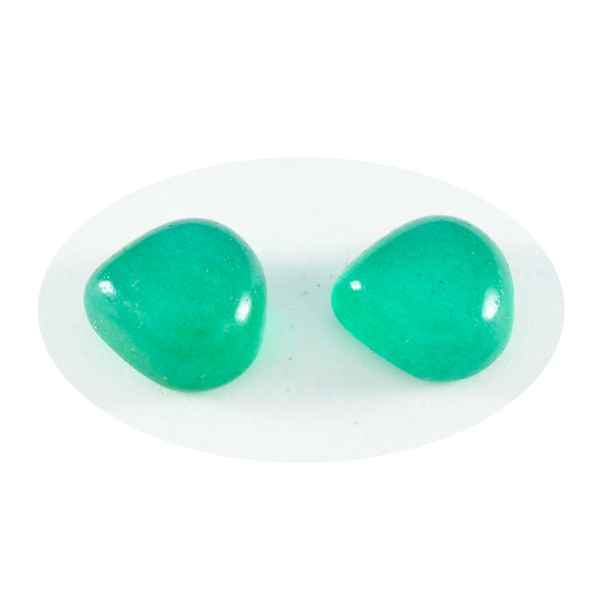 Riyogems 1 pieza cabujón de ónix verde 9x9 mm forma de corazón gemas de calidad fantástica