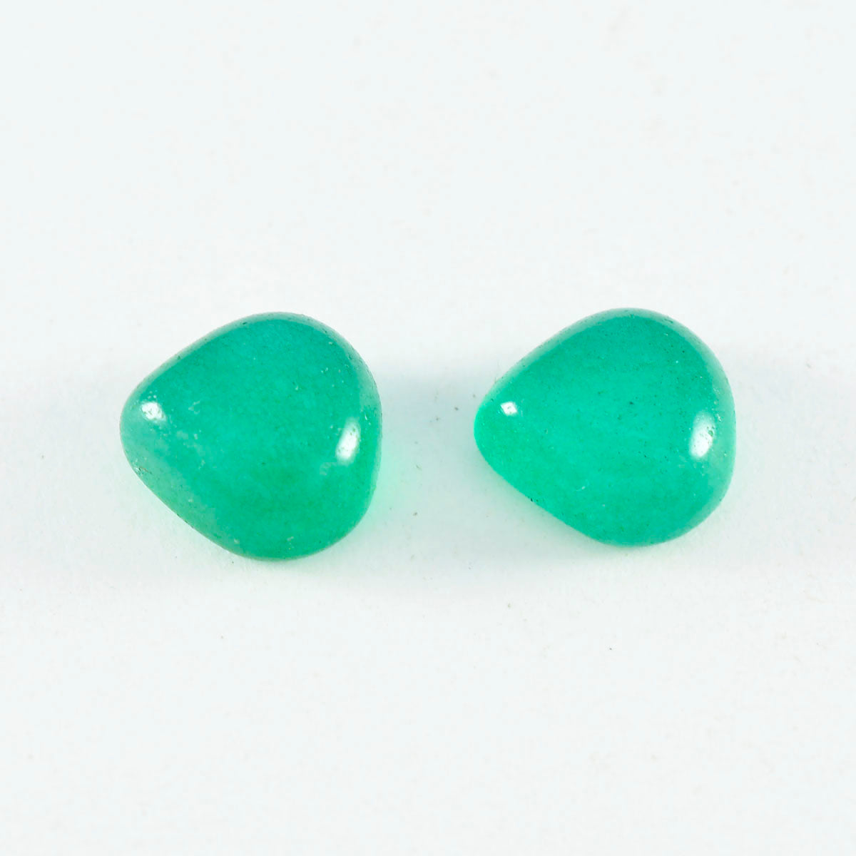Riyogems 1 pieza cabujón de ónix verde 9x9 mm forma de corazón gemas de calidad fantástica