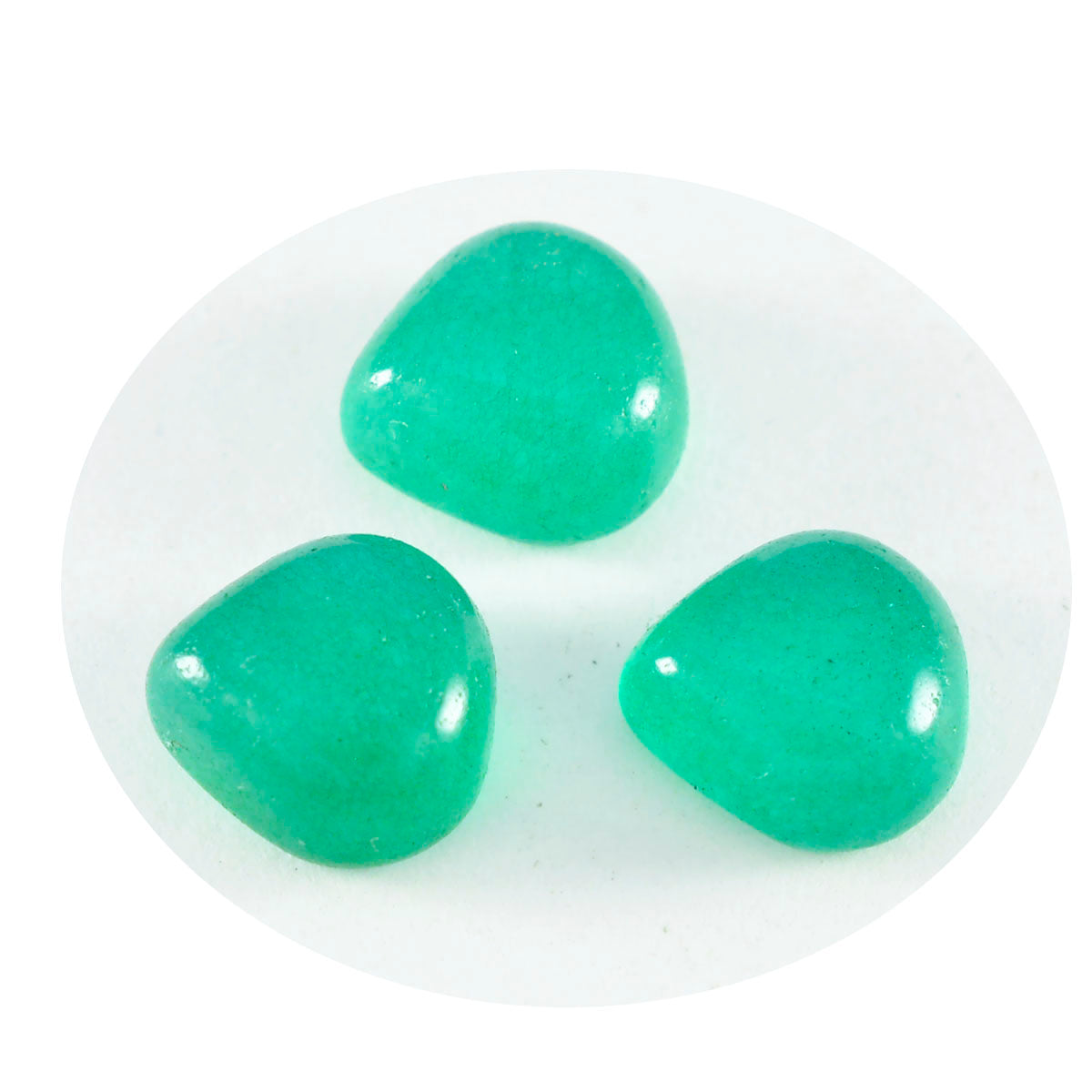 Riyogems 1PC Green Onyx Cabochon 9x9 mm Heart Shape fantastic Quality Gems