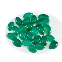 Riyogems 1 cabujón de ónix verde de 5x10 mm con forma de marquesa, piedra de calidad