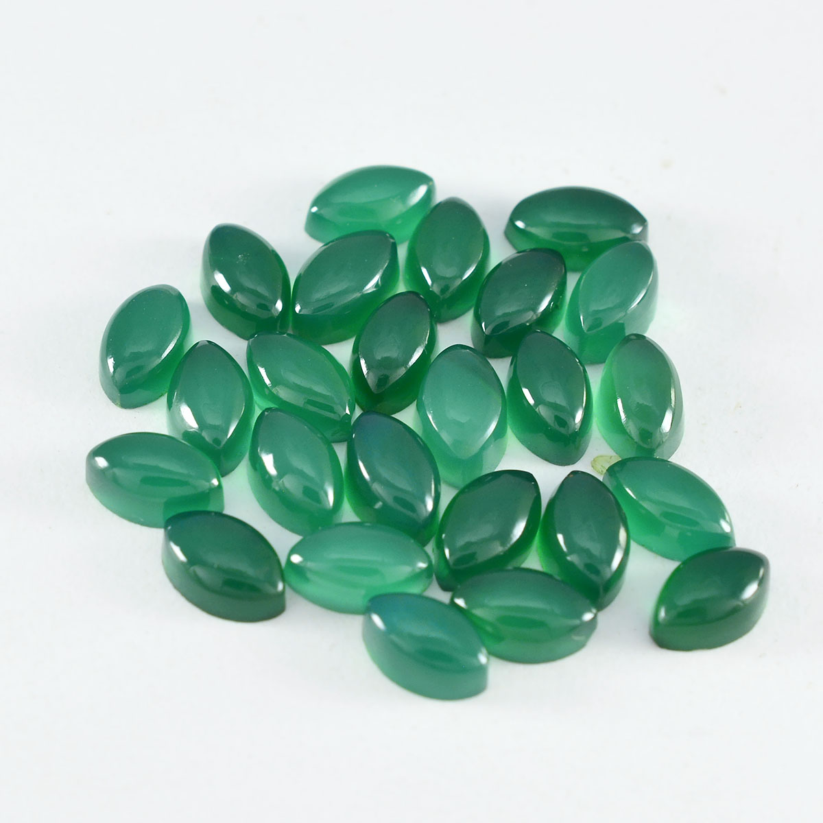 Riyogems 1PC Green Onyx Cabochon 4x8 mm Marquise Shape cute Quality Gems