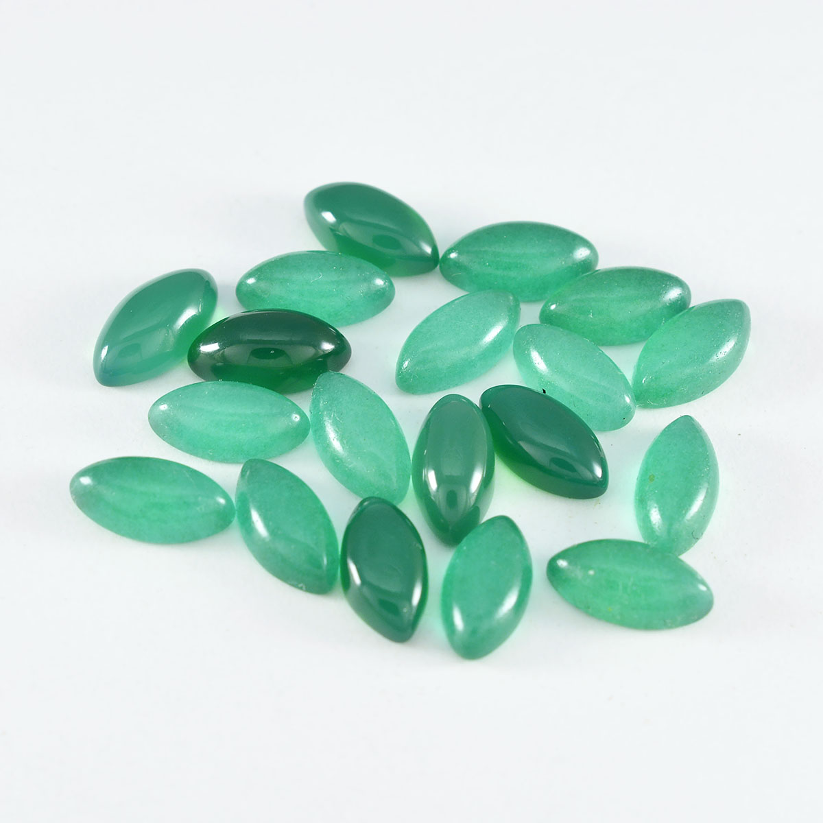 Riyogems 1PC Green Onyx Cabochon 5x10 mm Marquise Shape A Quality Stone