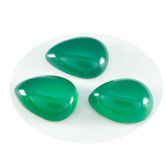 riyogems 1pc グリーン オニキス カボション 10x14 mm ペアシェイプ 素晴らしい品質のルース宝石