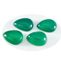Riyogems 1PC Green Onyx Cabochon 12X16 mm Pear Shape fantastic Quality Loose Stone
