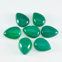Riyogems 1PC Green Onyx Cabochon 12X16 mm Pear Shape fantastic Quality Loose Stone