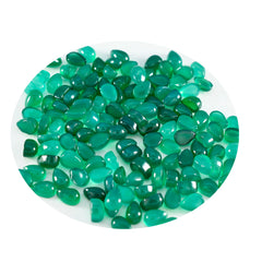 Riyogems 1pc cabochon onyx vert 4x6 mm forme poire gemme d'excellente qualité