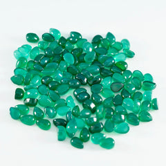 riyogems 1st grön onyx cabochon 4x6 mm päronform utmärkt kvalitet pärla