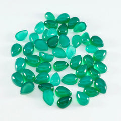 riyogems 1pc cabochon onyx vert 5x7 mm forme poire jolies pierres précieuses de qualité