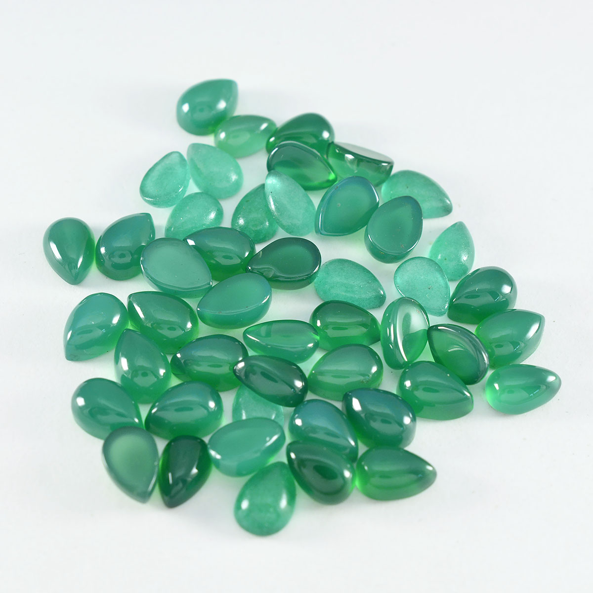 riyogems 1 шт. зеленый оникс кабошон 5x7 мм грушевидной формы, красивые качественные драгоценные камни