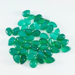 riyogems 1 шт. зеленый оникс кабошон 5x7 мм грушевидной формы, красивые качественные драгоценные камни