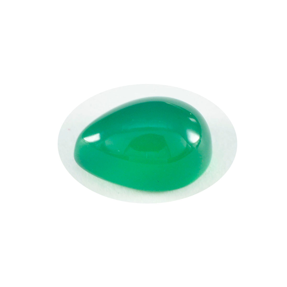 riyogems 1 st grön onyx cabochon 8x12 mm päronform stilig kvalitet lös pärla