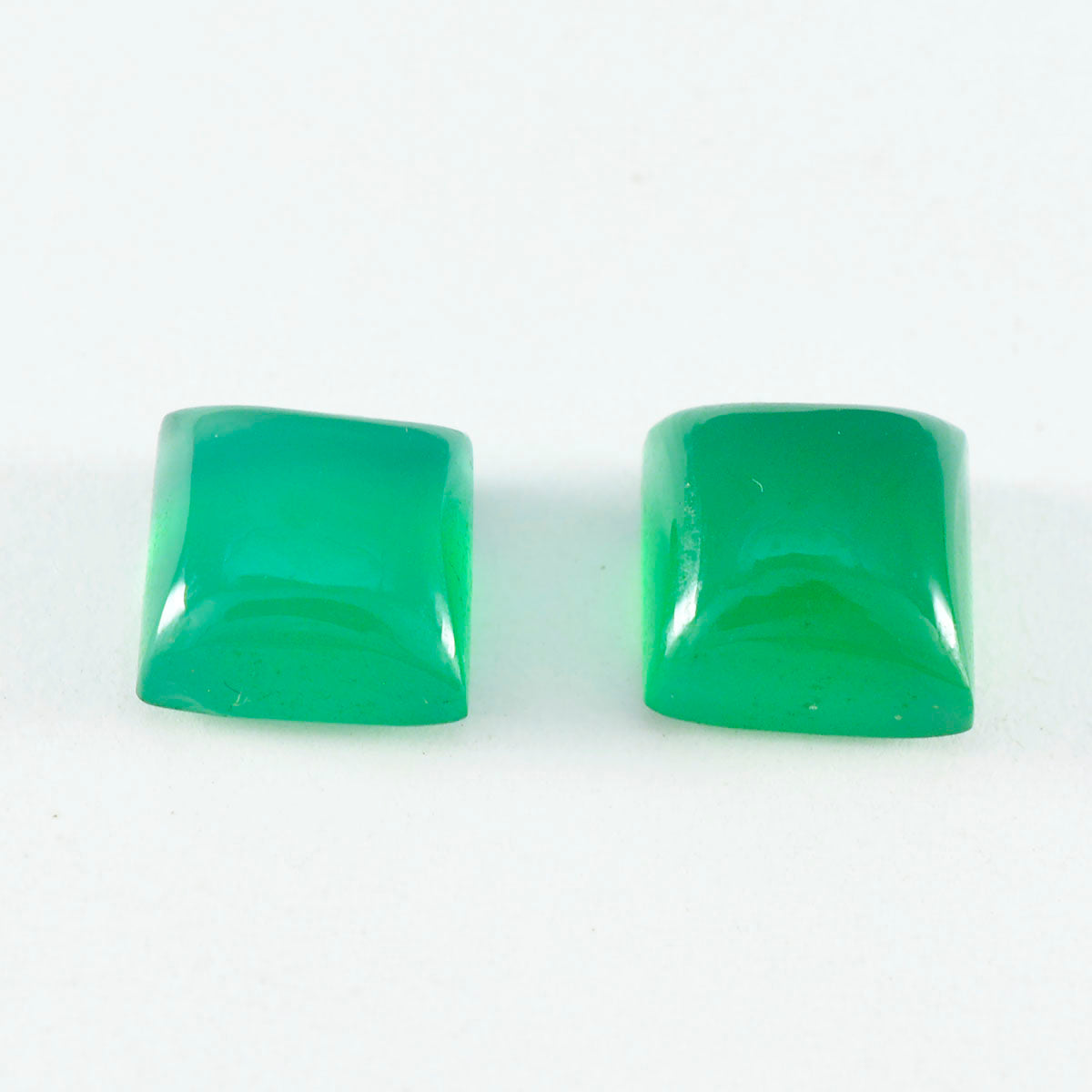 Riyogems 1 Stück grüner Onyx-Cabochon, 10 x 10 mm, quadratische Form, hübsche Qualitätsedelsteine