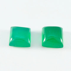 riyogems 1pc グリーン オニキス カボション 10x10 mm 正方形の形状のかなり品質の宝石