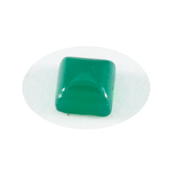 riyogems 1pc グリーン オニキス カボション 11x11 mm 正方形のハンサムな品質の石