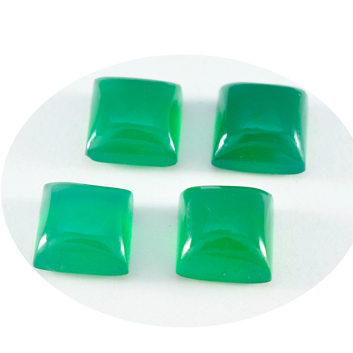 Riyogems 1PC Green Onyx Cabochon 12x12 mm Square Shape good-looking Quality Gemstone