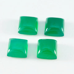 Riyogems 1 Stück grüner Onyx-Cabochon, 12 x 12 mm, quadratische Form, gut aussehender Qualitäts-Edelstein