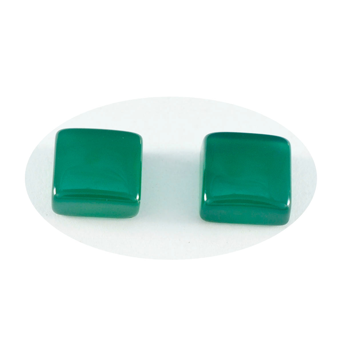 Riyogems 1PC Green Onyx Cabochon 14x14 mm Square Shape excellent Quality Loose Gems