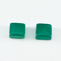 riyogems 1pc グリーン オニキス カボション 14x14 mm 正方形の形状の優れた品質のルース宝石