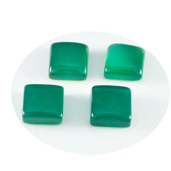 Riyogems 1 Stück grüner Onyx-Cabochon, 15 x 15 mm, quadratische Form, hübscher, hochwertiger loser Stein