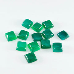 riyogems 1pc グリーン オニキス カボション 4x4 mm 正方形 a+1 品質宝石