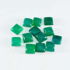 Riyogems 1 pieza cabujón de ónix verde 6x6mm forma cuadrada gemas sueltas de buena calidad