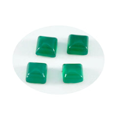 riyogems 1pc グリーン オニキス カボション 6x6 mm 正方形の形状の良質のルース宝石