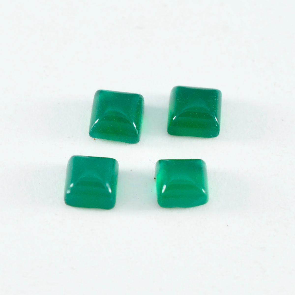 Riyogems 1pc cabochon onyx vert 6x6mm forme carrée bonne qualité pierres précieuses en vrac