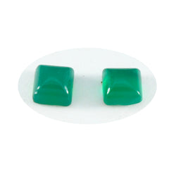 riyogems 1pc グリーン オニキス カボション 8x8 mm 正方形の形状の美しい品質のルース宝石