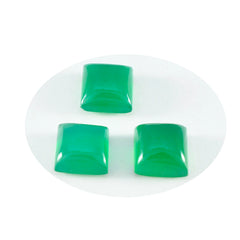 riyogems 1pc グリーン オニキス カボション 9x9 mm 正方形の形状の魅力的な品質の宝石