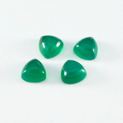 Riyogems 1pc cabochon onyx vert 10x10mm forme trillion merveilleuse qualité pierres précieuses en vrac