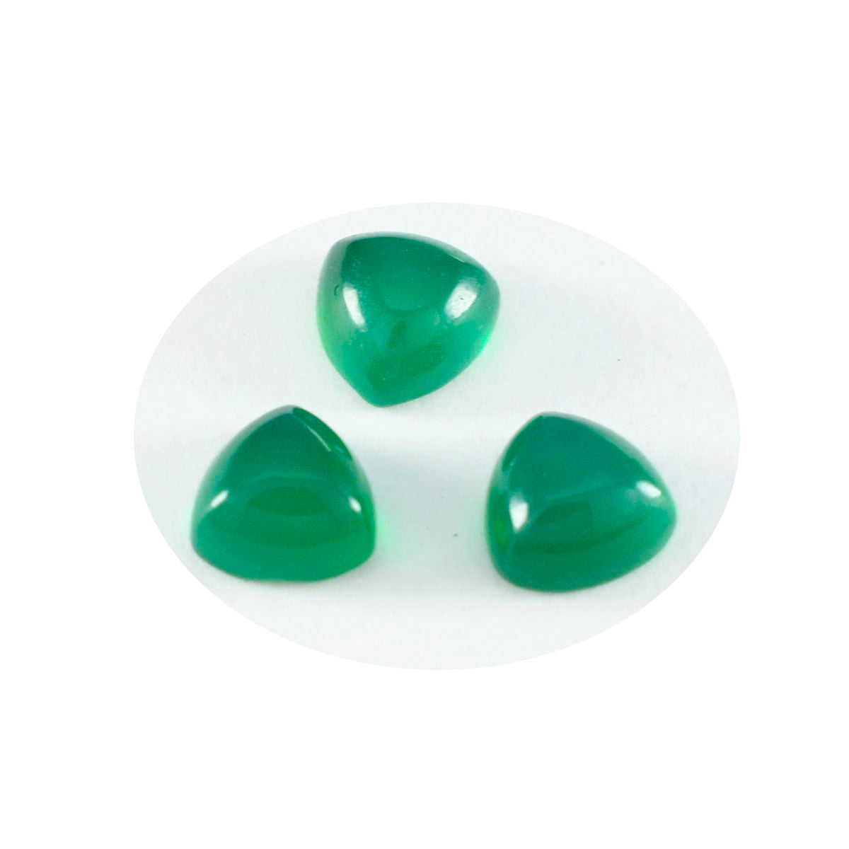 Riyogems 1 Stück grüner Onyx-Cabochon, 11 x 11 mm, Billionenform, süßer, hochwertiger loser Stein