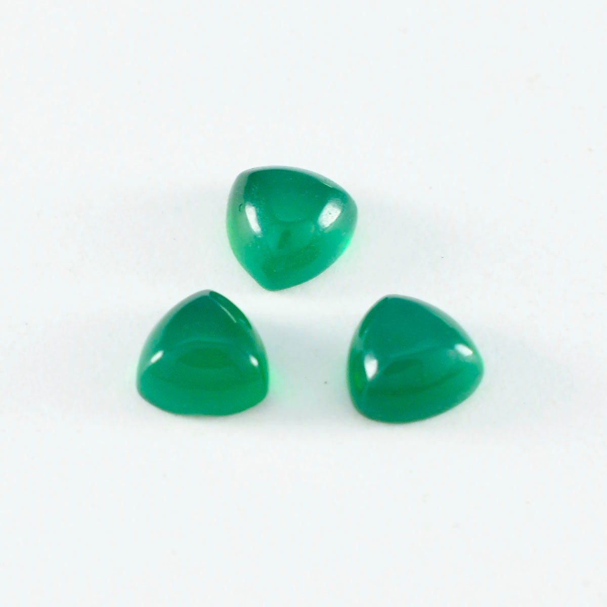 Riyogems 1PC Green Onyx Cabochon 11x11 mm Trillion Shape sweet Quality Loose Stone