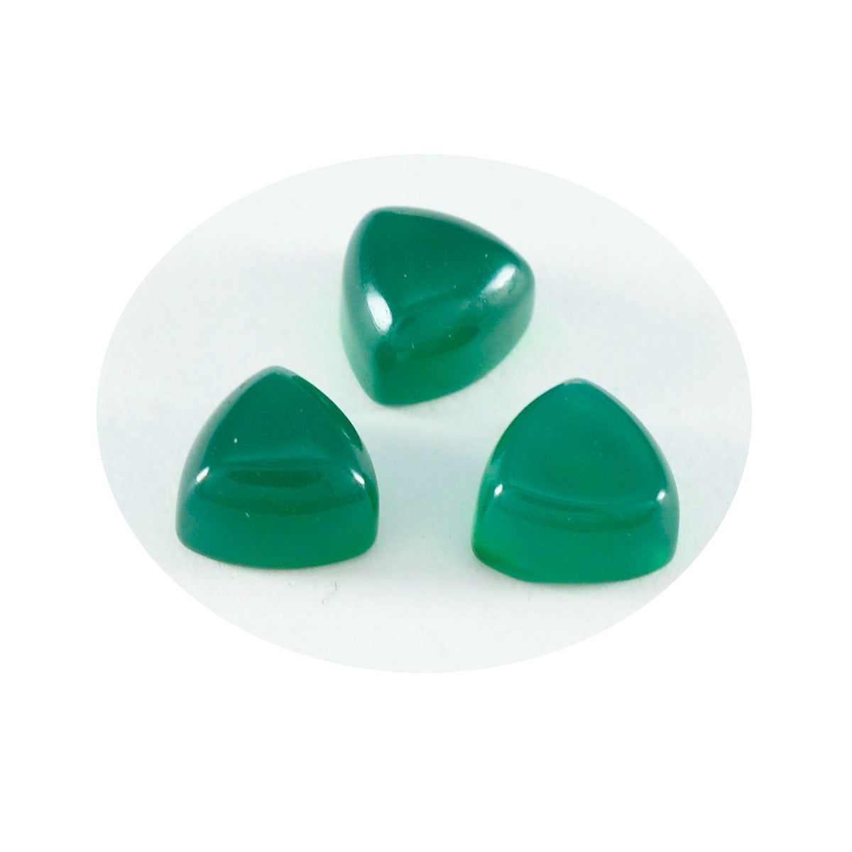 riyogems 1pc グリーン オニキス カボション 12x12 mm 兆型の素晴らしい品質のルース宝石