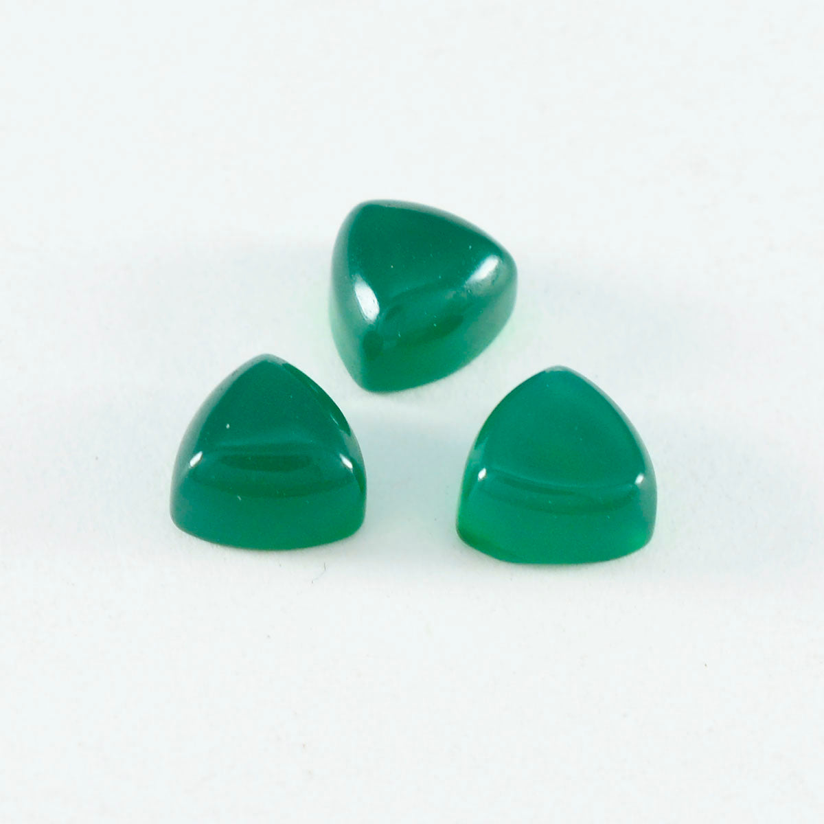 Riyogems 1PC Green Onyx Cabochon 12x12 mm Trillion Shape superb Quality Loose Gemstone