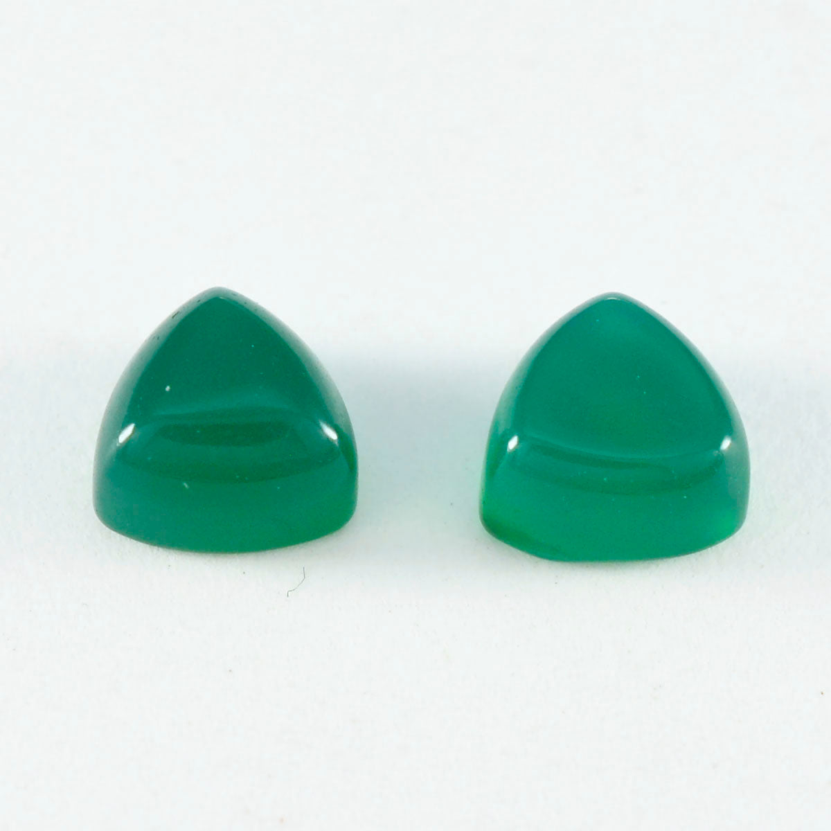 Riyogems 1 pieza cabujón de ónix verde 14x14mm forma de billón gemas de calidad de belleza