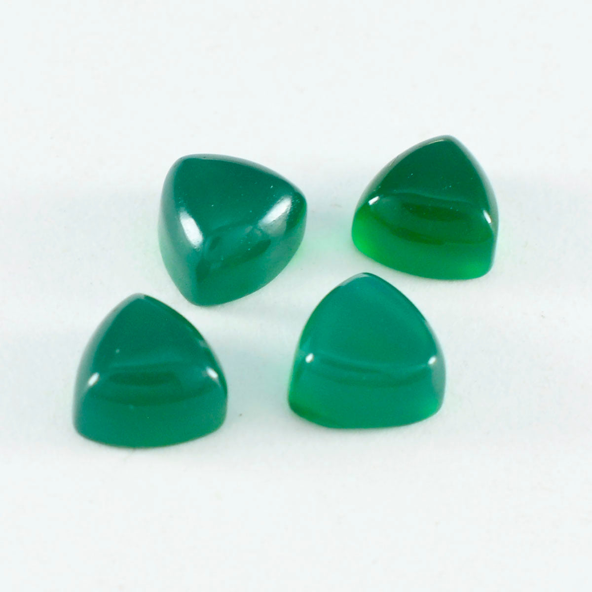 Riyogems 1 pieza cabujón de ónix verde 15x15 mm forma de billón piedra de calidad increíble