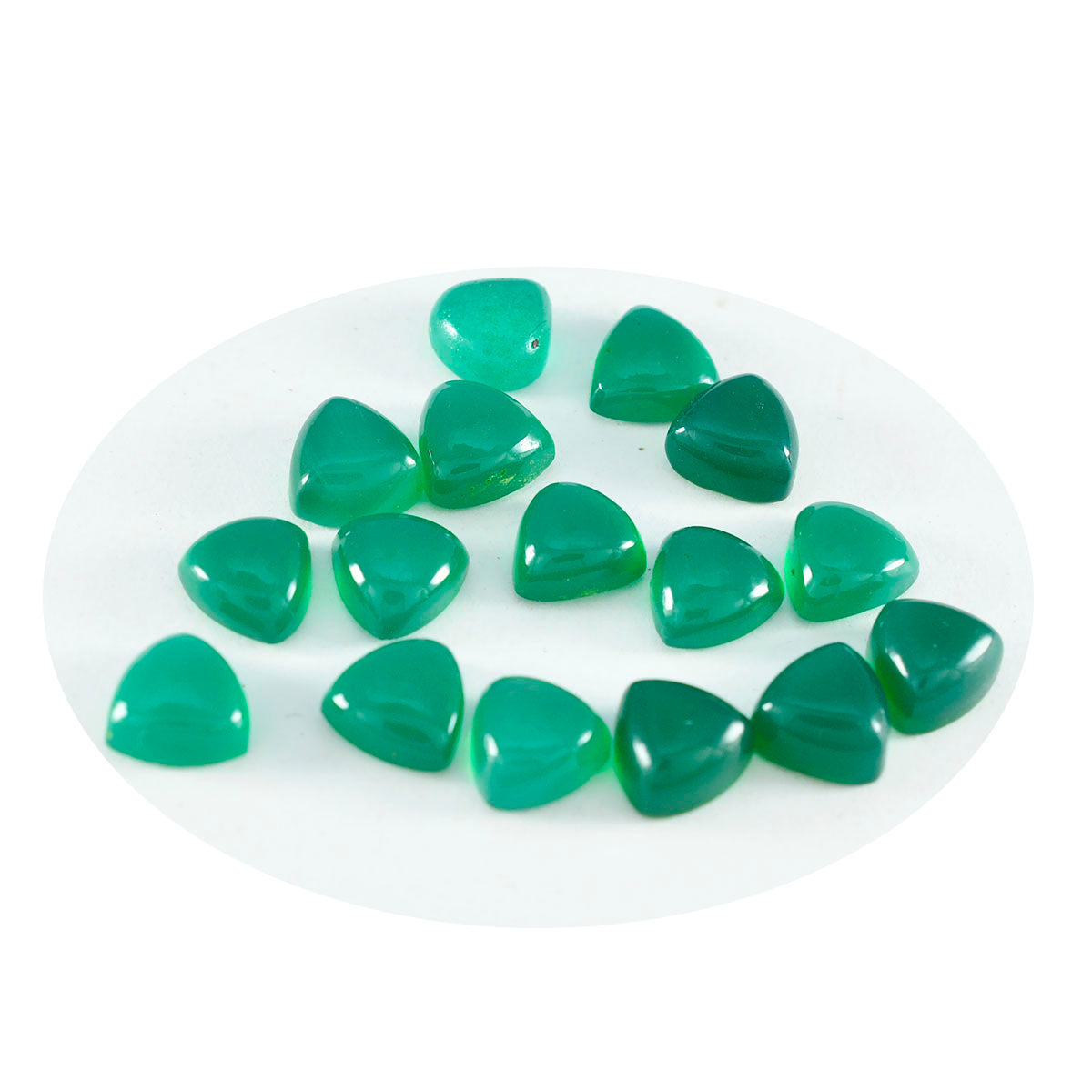 riyogems 1pc グリーン オニキス カボション 6x6 mm 兆形状のハンサムな品質の宝石