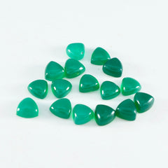 Riyogems 1pc cabochon onyx vert 6x6mm forme trillion belles pierres précieuses de qualité