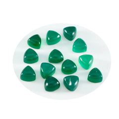 riyogems 1 pieza cabujón de ónix verde 8x8 mm forma de billón piedra preciosa de calidad fantástica