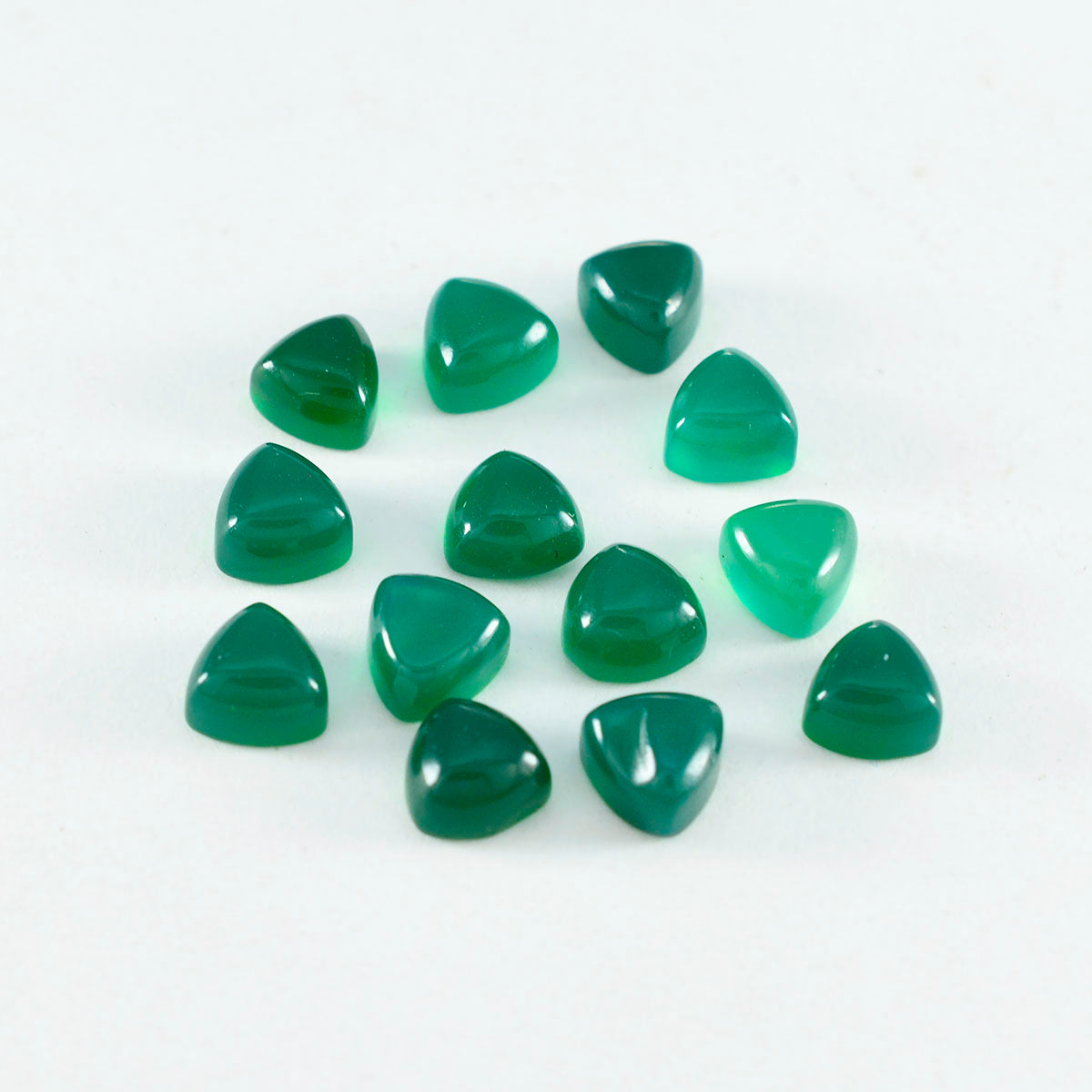 riyogems 1 шт. зеленый оникс кабошон 8x8 мм форма триллиона драгоценный камень фантастического качества