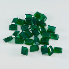 Riyogems 1 Stück natürlicher grüner Onyx, facettiert, 3 x 5 mm, achteckige Form, erstaunliche Qualität, loser Edelstein