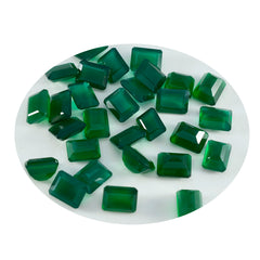 Riyogems 1PC Real Green Onyx Faceted 4x6 mm Octagon Shape cute Quality Loose Gems