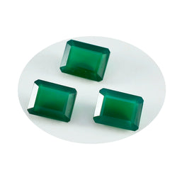 riyogems 1pc natural green onyx faceted 6x8 mm octagon shape aa quality loose gemstone